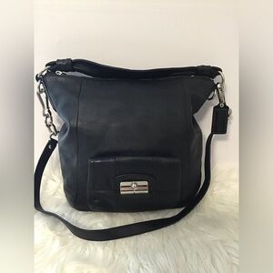 Vintage COACH Purse KRISTIN BLACK LEATHER SHOULDER HOBO BAG